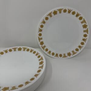 Vintage Corelle Livingware By Corning Butterfly Gold Luncheon Plates 8.5"